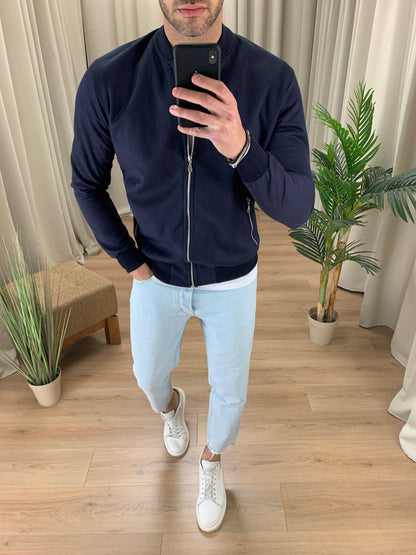 College Spartacus in eco daino con zip col. Blu