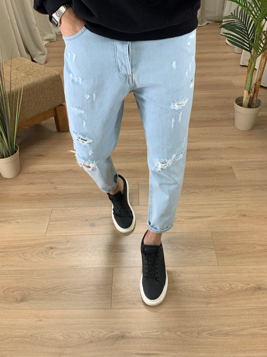 Jeans Ren con rotture col. Denim