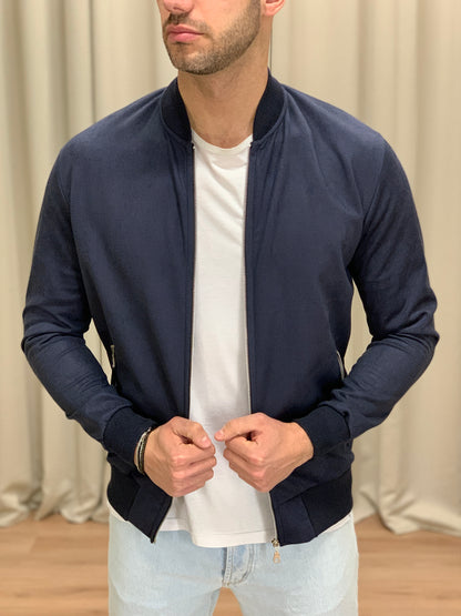 College Spartacus in eco daino con zip col. Blu