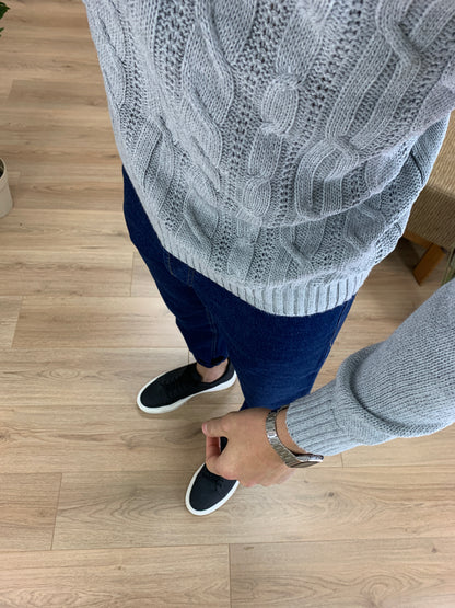 Maglioncino Roger con Treccia col. Grigio