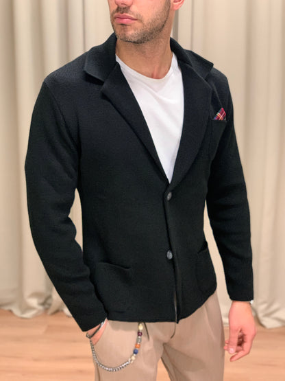 Giacca in maglia modello Principe col. Nero