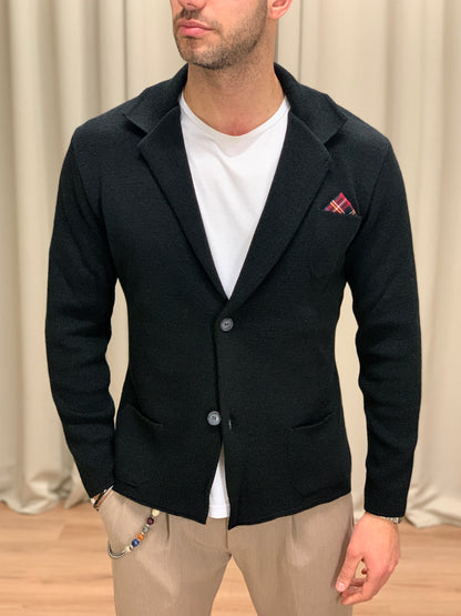 Giacca in maglia modello Principe col. Nero