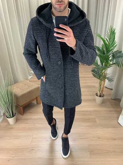 Cappotto Sale e Pepe con Cappuccio col. Nero