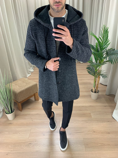 Cappotto Sale e Pepe con Cappuccio col. Nero