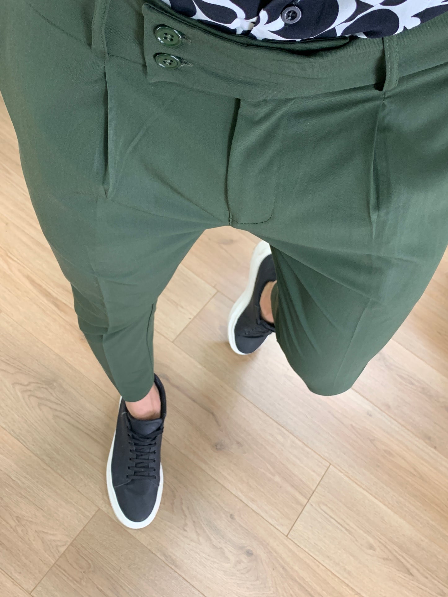 Pantalone Marsiglia doppio bottone col. Verde Militare