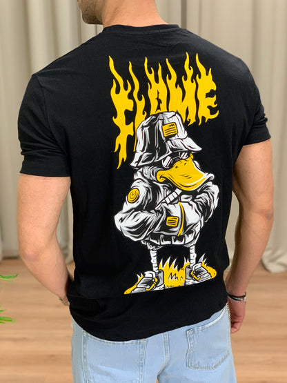 T-shirt Duck Flames col. Nero