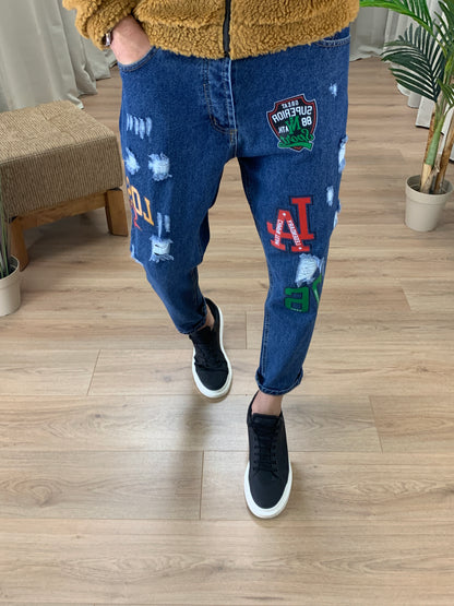 Jeans Los Angeles con Stampa col. Denim