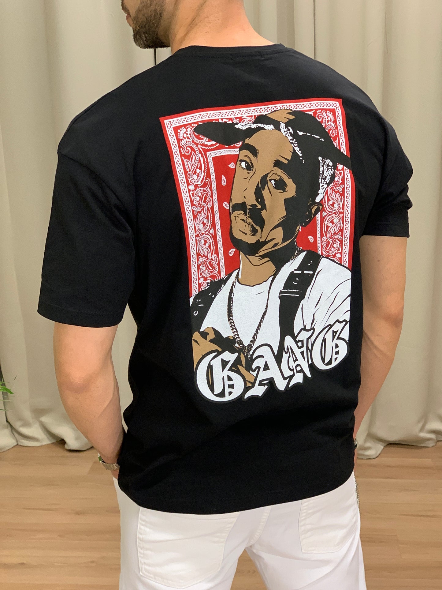 T-shirt Bandana Gang con Stampa col. Nero