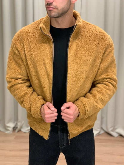 Giacca Teddy con Zip col. Cammello