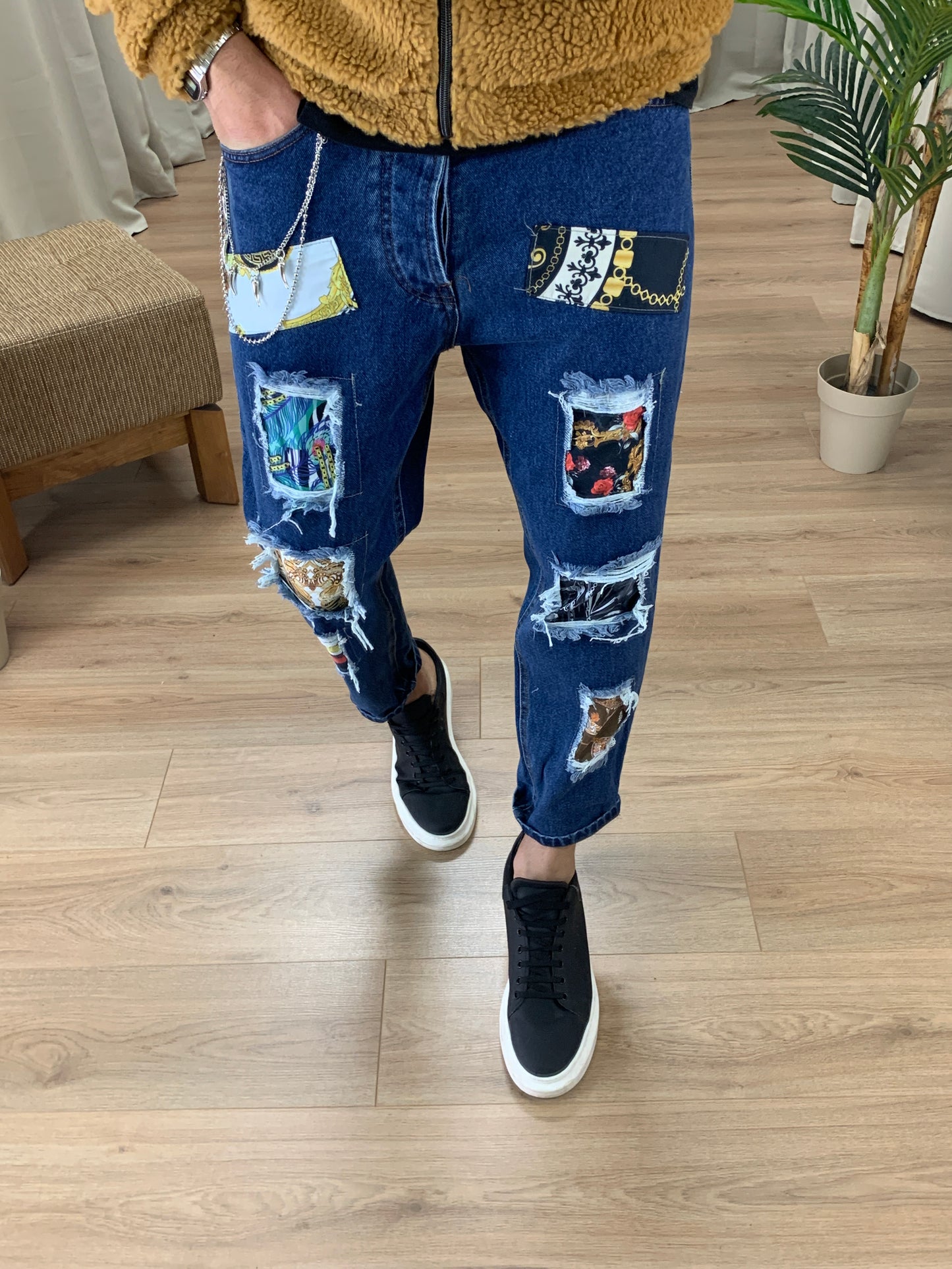 Jeans Versus con Patch col. Denim