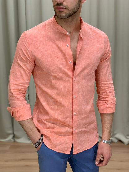 Camicia Malibù in Lino col. Pesca