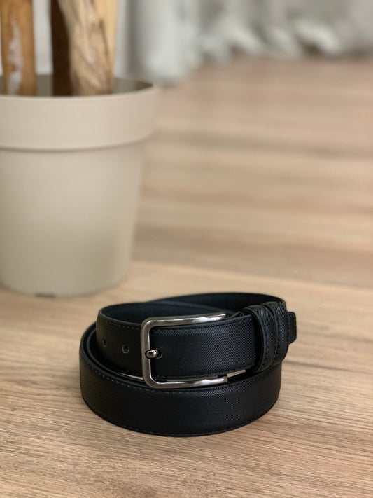 Cintura effetto Pelle Saffiano col. Nero