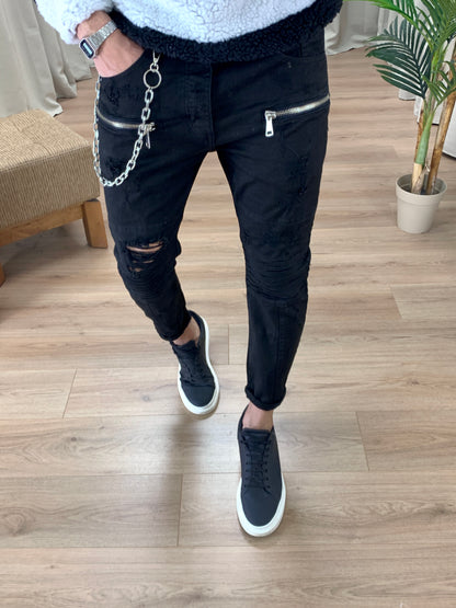 Jeans Biker Paris Zip col. Nero