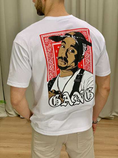T-shirt Bandana Gang con Stampa col. Bianco